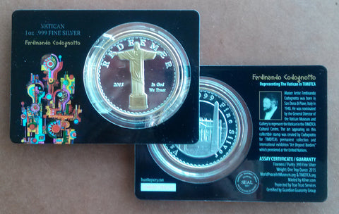 A Vatican Redeemer Gold Plated CoinCard