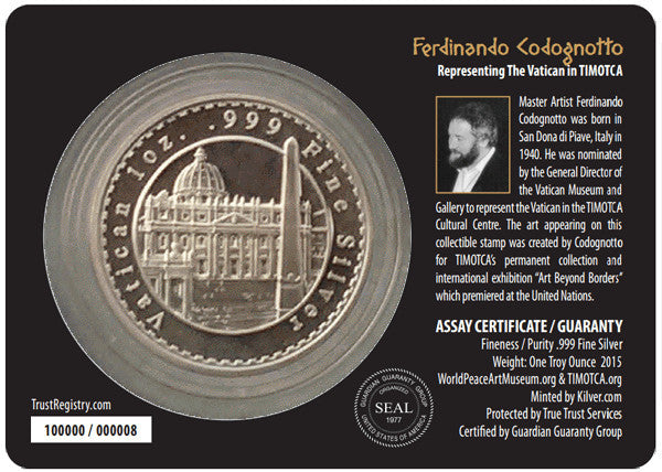 Ferdinando Codognotto Vatican Silver Redeemer Coin